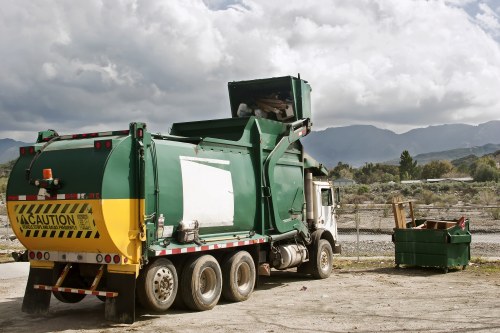 Mixed construction waste ready for clearance in Roehampton
