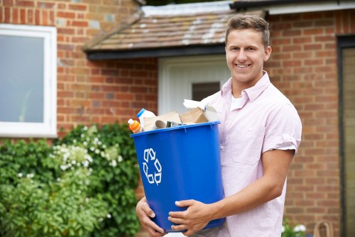 Shared housing bin area managing rubbish in Roehampton